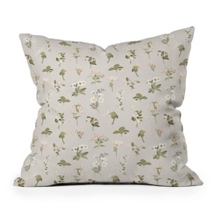 16"x16" Deny Designs Iveta Abolina Pineberry Botanical Outdoor Throw Pillow Beige: Abstract Design, Polyester Fill - 1 of 4