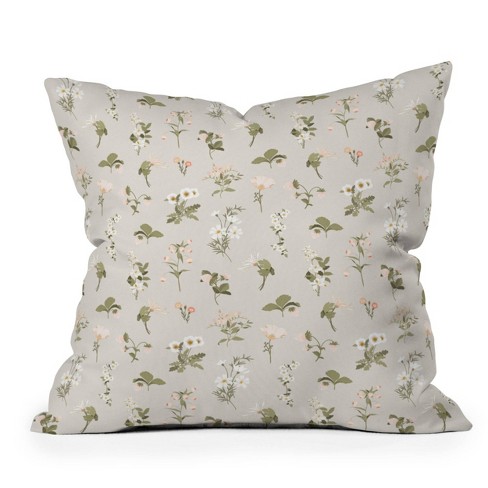 16"x16" Deny Designs Iveta Abolina Pineberry Botanical Outdoor Throw Pillow Beige: Abstract Design, Polyester Fill - image 1 of 4