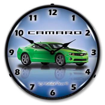 Collectable Sign & Clock | Camaro G5 Synergy Green LED Wall Clock Retro/Vintage, Lighted