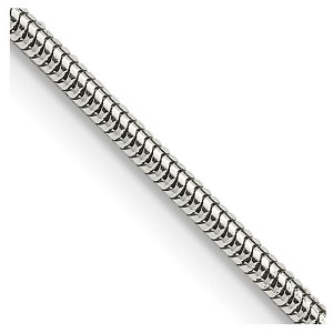 Black Bow Jewelry 1.6mm, Sterling Silver Round Solid Snake Chain Bracelet - 1 of 4