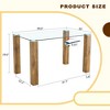 NicBex Rectangular Dining Table for 4 with Wood Grain Legs and Tempered Glass Top, Modern Kitchen Table, Dining Table for Kitchen, Bedroom - 2 of 4