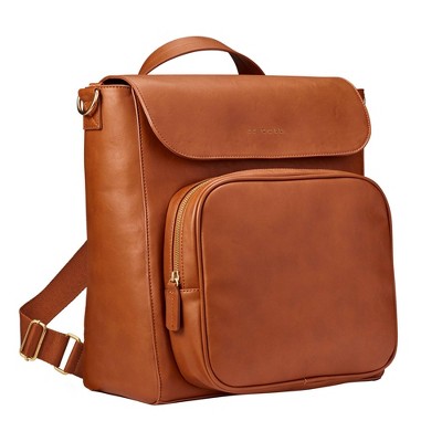 JJ Cole Vegan Leather Brookmont Backpack Diaper Bag - Cognac