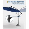 10 FT Hanging Cantilever Umbrella with 360 Degree Rotation, 8 Ribs Offset,Cross Base Support, with Easy Tilt Adjustment, for Backyard, Garden - 4 of 4