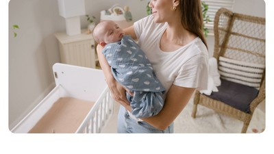 Mauve Rainbow Muslin Cotton Baby Swaddle Blanket