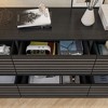 Famapy Sophisticated Black Striped 6 - Drawer Cabinet / Dresser / TV Stand: A Blend of Style and Function for Multiple Uses - 3 of 4