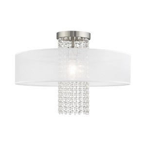 Livex Lighting Bella Vista 1 - Light Flush Mount in  Brushed Nickel - 1 of 1
