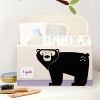 3 Sprouts Polyester Divided Portable Nursery Supply Organizer Caddy for Diapers, Wipes, and Lotion with Top Carry Handle, Black Bear - image 3 of 4