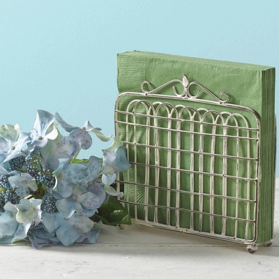 Cream Metal Garden Gate Napkin Holder