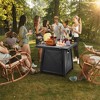 28" Square Propane Fire Pit Table, 50,000 BTU Steel Outdoor Heater with Lava Rocks, Gray - 3 of 4