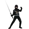 HalloweenCostumes.com Black Ninja Master Kid's Costume for Boys and Girls, Shadow Warrior Outfit with Dragon Embalm for Halloween - 2 of 3