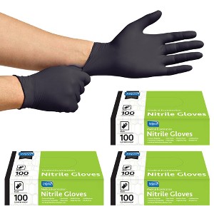 Inspire Black Nitrile Disposable Gloves | 4.5 Nitrile Disposable Safety Medical Cooking Cleaning Disposable Black Gloves - 1 of 4