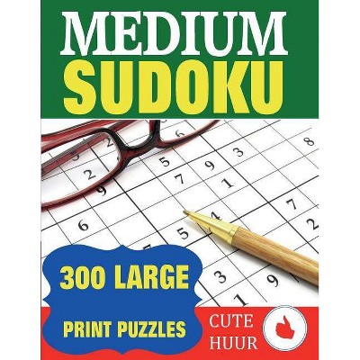 Medium Sudoku - Large Print by  Cute Huur (Paperback)