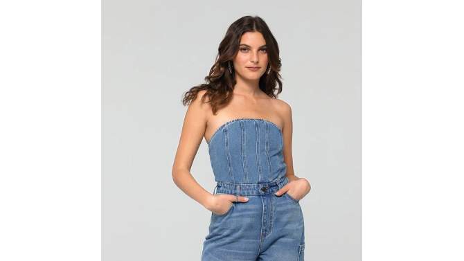 Women's Tube Cargo Denim Jumpsuit - Wild Fable™, 2 of 11, play video