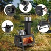 WELLFOR 8" Portable Wood Burning 2 Cook Position Outdoor Fireplace W-11456 Black - 2 of 4