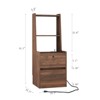 FONTOI Nightstand with Charging Station, Smart Nightstand with Bookshelf, Bedside Tables with Storage Cabinet for Bedroom, Wood, 15.74"*41.14"*15.74" - 3 of 4