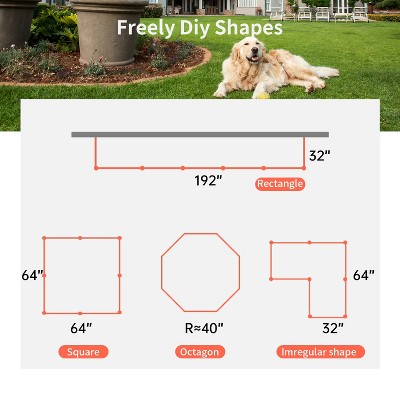32-Inch Black Metal Outdoor Dog Playpen with Door