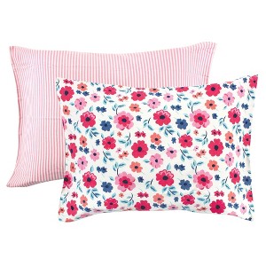 Touched by Nature Baby Girl Organic Cotton Toddler Pillowcase, Garden Floral, One Size - 1 of 3