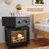 Petrimins LED Nightstand with Wheels, Robot Style End Table, 360° Rotating Drawer and Cabinet, Motion Sensor Lights - 3 of 4