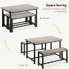 3 Piece Dining Table Set for 4 with Space-Saving Benches, Tabletop, Steel Frame, Modern Farmhouse Kitchen Table for Small Spaces - 4 of 4
