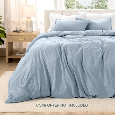 Dusty Blue Ultra-Soft Microfiber Queen Duvet Cover Set