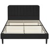Yaheetech Upholstered Platform Bed Frame with Square Tufted Fabric Headboard - 2 of 4