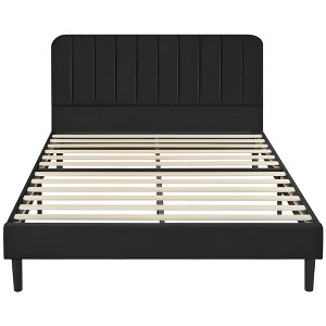 Yaheetech Upholstered Platform Bed Frame with Square Tufted Fabric Headboard - 1 of 4
