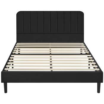 Yaheetech Upholstered Platform Bed Frame with Square Tufted Fabric Headboard
