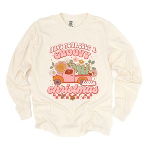 Simply Sage Market Groovy Little Christmas Truck Garment Dyed Long Sleeve - 1 of 4