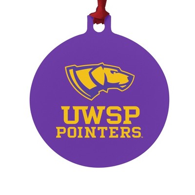 University of Wisconsin-Stevens Point Pointers Logo Aluminum Holiday Christmas Tree Ornament