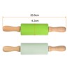 Unique Bargains Silicone Smooth Non-Stick Wooden Handle Kitchen Rolling Pin 2 Pcs - 2 of 4