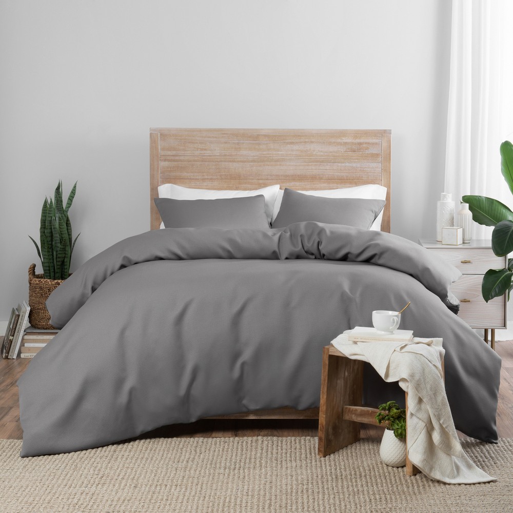 Photos - Bed Linen 3pc King Nora Duvet Cover Set Gray - Vue Elements