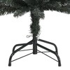 vidaXL 6 ft Slim Artificial Christmas Tree with White Snow & Stand – Green PVC Winter Xmas Decoration for Narrow Spaces - 4 of 4