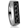 Pompeii3 1Ct Black Diamond 5-Stone Men's Ring in 10k Black Gold - 2 of 4