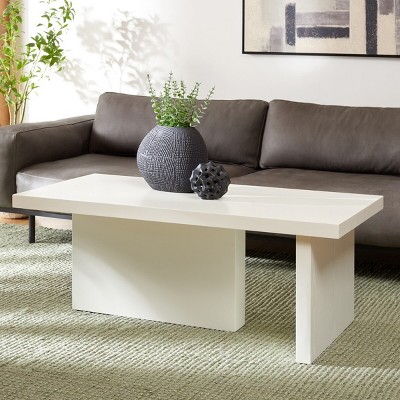 Assana White Rectangular Pinewood Coffee Table