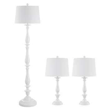 Bessie Candlestick Floor and Table Lamp Set - White - Safavieh.