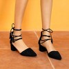 Allegra K Women's Pointed Toe Block Heels Lace Up Pumps - 2 of 4