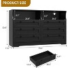 Jojoka Dresser for Bedroom with Power Outlet, Modern 6 Drawer Dresser Wooden with LED Light - 2 of 4
