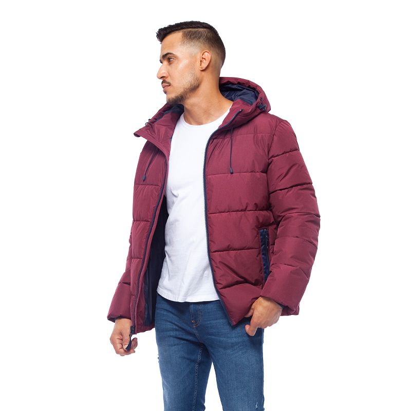 Rokka&Rolla Men's Heavy Winter Coat Thermal Heat Puffer Jacket, 5 of 14
