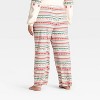 Women's "Let it Snow" Fair Isle Microfleece Holiday Matching Family Pajama Pants - Wondershop™ Cream - 2 of 4