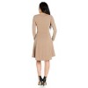 Womens Long Sleeve Knee Length Skater Dress - 24seven Comfort Apparel™ - 3 of 4