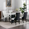Modern Tufted PU Leather Velvet Dining Chair Set of 2 with High Back,Nailhead Trim,Solid Wood Legs for Dining Room-Baofuwish - 3 of 4