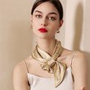 Anna-Kaci Women's Small Floral Print Soft Silky Scarf with Lightweight Soft Fabric Versatile Square Neck and Hair Accessory - 3 of 4