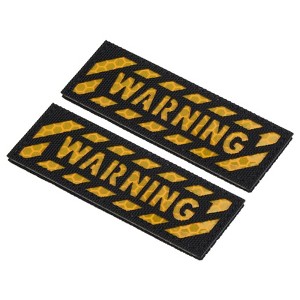 Unique Bargains Cotton Hook and Loop Fastener Infrared Reflective Applique Patches Yellow 2 Pcs - 1 of 4