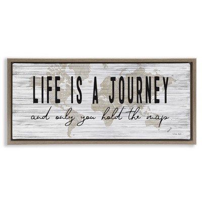 Stupell Industries Life Is a Journey Rustic World Map, 25" x 11"