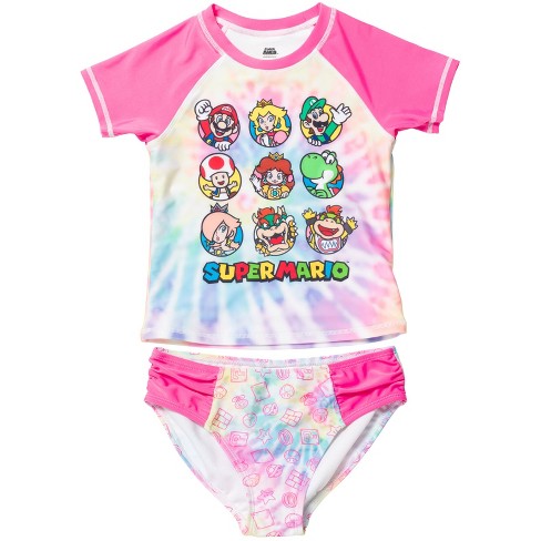 Super Mario Nintendo Yoshi Mario Princess Peach Big Girls Rash 