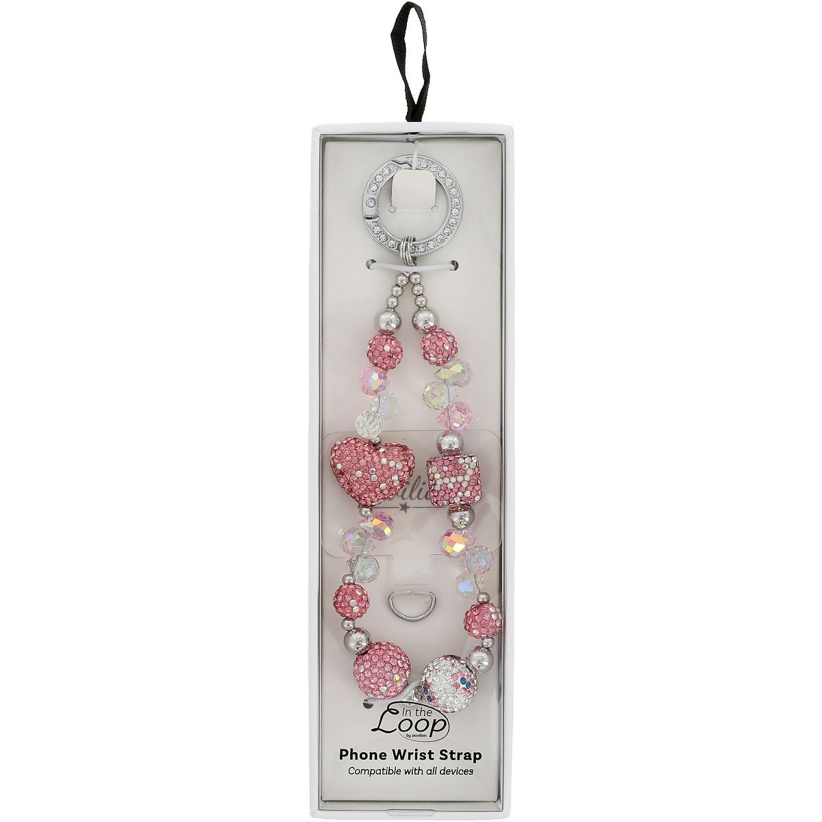Pavilion Gift Company - Pink Crystal Wristlet - Beaded Hands-Free Silver Wrist Strap - Cell Phone Accessories - thumbnail 6