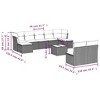 vidaXL 10 Piece Patio Sofa Set with Cushions Beige Poly Rattan - Beige and Cream With Table - 3 of 4