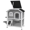 PawHut Wooden 2-Story Outdoor Cat House, Feral Cat Shelter Kitten Condo with Escape Door, Openable Asphalt Roof and 4 Platforms - image 4 of 4