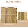 Resenkos 4-Panel 5.6' Tall Folding Room Divider Screen - Freestanding Privacy Partition for Home Office, Nature Wood - 4 of 4