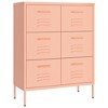 VidaXL Drawer Cabinet Pink 31.5"x13.8"x40" Steel - image 2 of 4